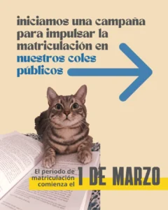Campaña de la Asociación Vecinal de Valdeolleros para impulsar la matriculación en los centros públicos